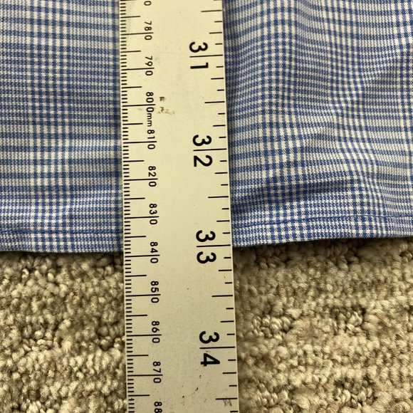 Dunning Shirt Men Extra Large XL Blue White Checkered Button Down Long Sleeve - Picture 8 of 8